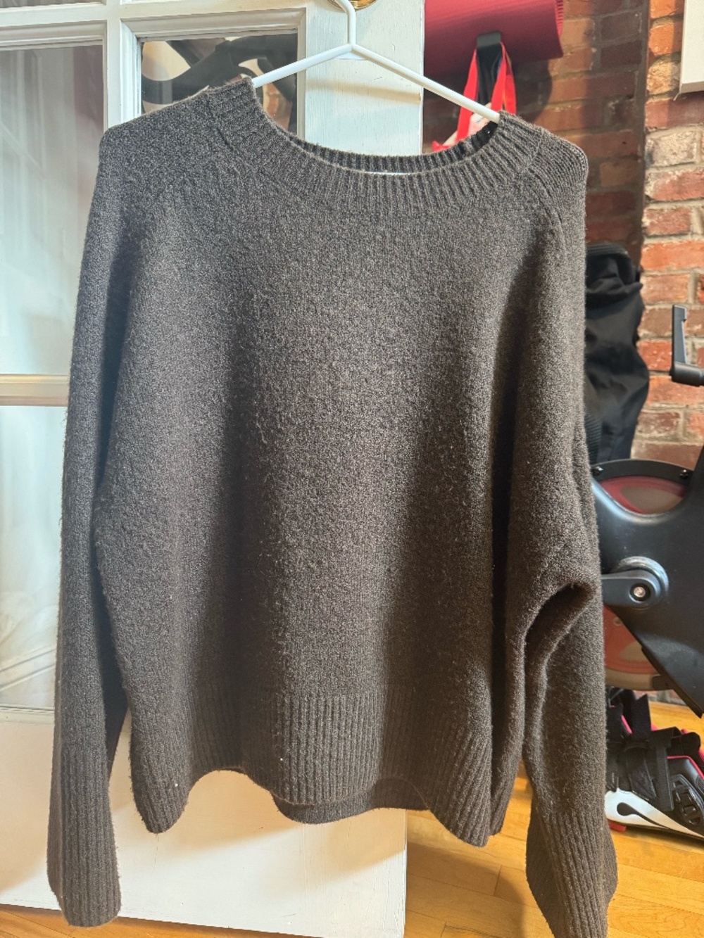 CeCe Dark Brown Crewneck Sweater